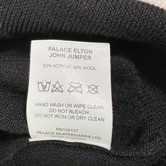 Rare Palace x Elton John Wool Blend Sweater Size Extra Large Skater Collector - Picture 7 of 7